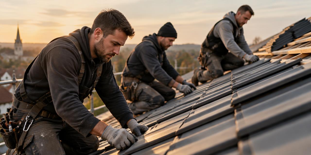 Équipe de Bourrel Réalisation sur un chantier de toiture